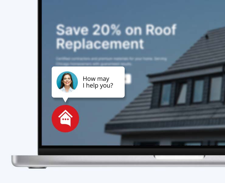 AI chatbot Gia on a contractor website capturing leads and booking appointments around the clock