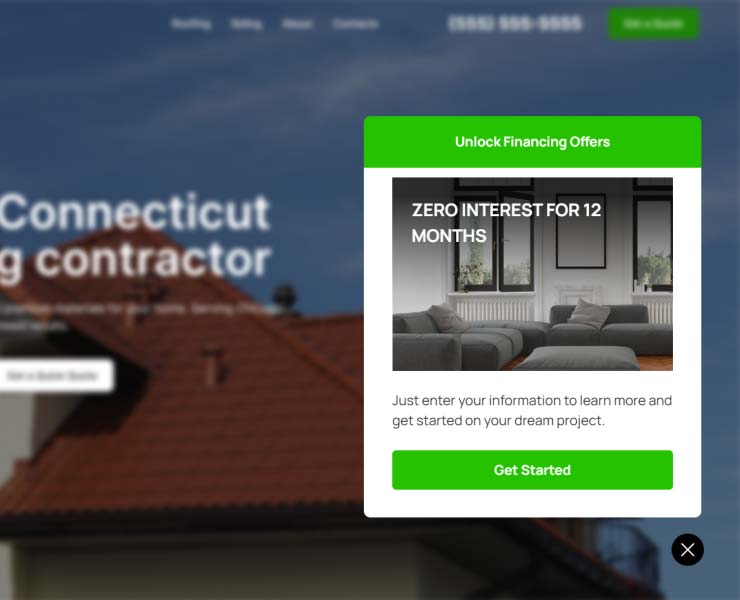 Finance-first call-to-action tool providing address-based estimates with integrated financing options